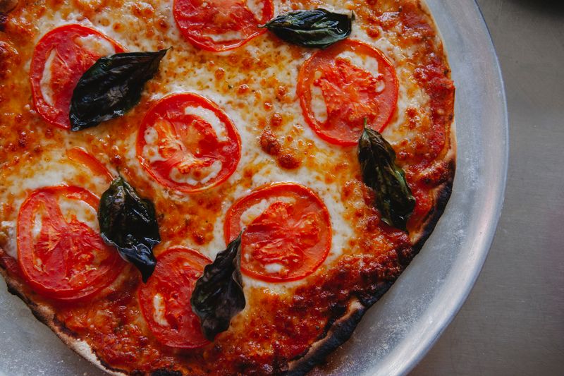 Margherita coal-fired pizza at Anthony's